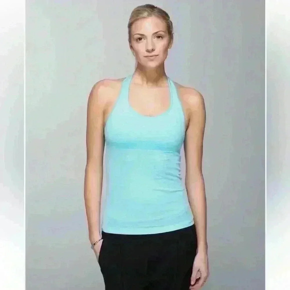 LULULEMON Cool Racerback Tank top size 4aqua blue - Picture 1 of 6